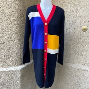 Vintage 80’s multicolored duster/long cardigan